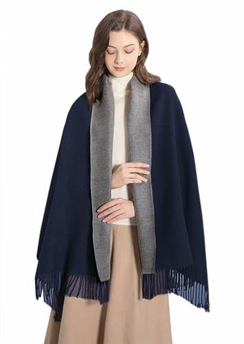 MOWEN Kaschmir Schal Frauen übergroße Pashmina Große Warme Schals Wraps 2-Ton Solid Color für Herbst Winter 70X200cm