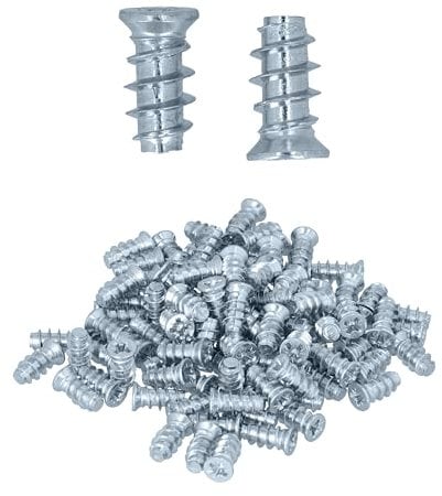 HELPMATE Lot de 50 vis à tête fraisée Euro 6,3 x 13 mm galvanisées – Lot de 50 vis pour meubles avec entraînement PZ 3 et filetage complet – Idéal pour le bois massif et les panneaux en bois