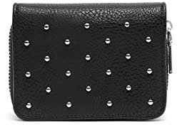 MISAKO Tachita Petit Porte-Monnaie avec détails métalliques - Petit Portefeuille pour Femme - Spacieux et résistant Tachita Noir 8 X 11 X 3 cm