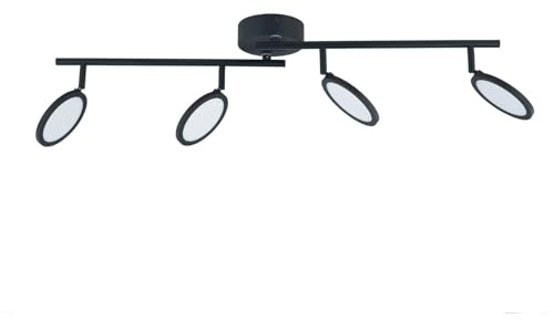 Lindby LED Deckenlampe 'Manel' dimmbar (Modern) in Schwarz aus Metall u.a. für Wohnzimmer & Esszimmer (4 flammig,) - Deckenleuchte, Wandleuchte, Strahler, Spot, Lampe, Wohnzimmerlampe