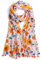 QIUTIMIY Schals für Damen Dünn Blumenmuster Bunte Schals und Tücher Halstuch mit Quasten für Frühling Sommerschal(Blume-Orange Pink)