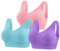 YUTYTH Comfort Bra Women Sports Bras, Wirefree Crop Top for with Removable Pads for Women Sleep Yoga Daily Wear(Pink Lilac Blue-4XL)