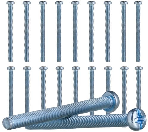 YoiYee M3.5 Electrical Machine Screw Set - 20 Pack in 40mm for Light Switches and Plug Sockets, Bright Zinc Plated with Slotted Head