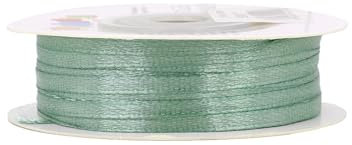 Satinband 3mm x 50m Rolle - FARBAUSWAHL in 3/6/12/18/25/38/50/75/100mm - farbecht & waschbar - Schleifenband für Hochzeit - Geschenkband zum Verpacken Dekorieren Basteln - Eukalyptus 509