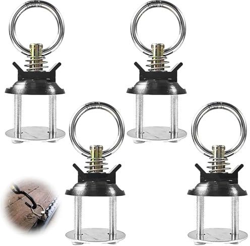 4 Stücke Airlineschiene Fitting, Airlineschiene Fitting Ring, Aluminiumlegierung + Edelstahl Airlineschiene Zubehör, Single Endbeschlag mit Zurrplatte Schrauben, für Airlineschienen Zurrschienen