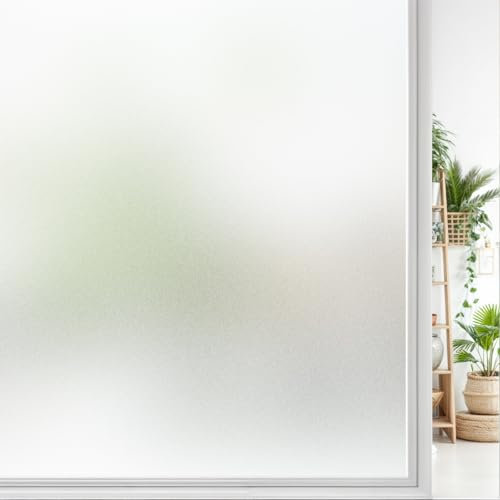 Mgood Vinilos para Cristales Escarchado 44.3x200cm, Vinilo Adhesivo Cristal Mate Vinilo Ventana Electrostaticos Antiarrugas Translucido Anti UV Lámina Privacidad Ventana para Baño Hogar