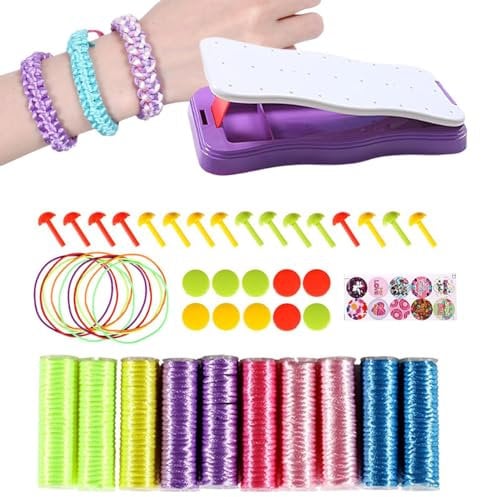 Vuggdt Hand Rope Braider Kit, Friendship Bracelet Maker Kit, Diarypiece Bracelets DI-Y Crafts Braiding Set, Girls Bracelet Making Set, Hand Rope Braider, Creative Bracelets Braiding Toy for Kids
