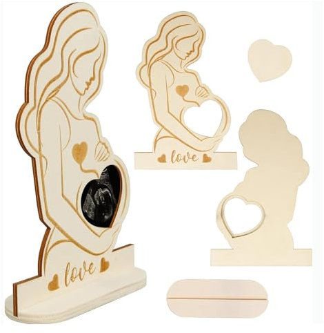 Schwangere Bilderrahmen Ultraschallbild, Baby Ultraschall Fotorahmen, Werdende Mutter Foto Holz Bilderrahmen, Liebe auf den ersten Blick Ultraschall Rahmen, Geschenk für Werdende Mutter, Baby (Stil 2)