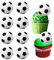 Giantree 10 Pcs Soccer Ball Cupcake Toppers, 3D Foam Cake Picks for Kids Football Theme Party, Baby Shower, Birthday - Sport Balls Cake Decorations