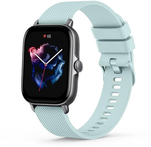 Oumida Bracelet Compatible avec Amazfit GTS 2 / Amazfit GTS 2 Mini, 20mm Sport Silicone Souple Bracelet pour Amazfit Bip 3 / Amazfit Bip U Pro, Mint