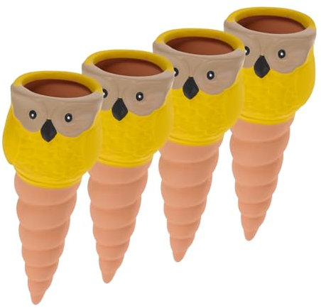 ANDRESLAD 4pcs Automatic Plant Waterer Watering Globes for Indoor Plants Self Watering Device Owl Shape Decorative