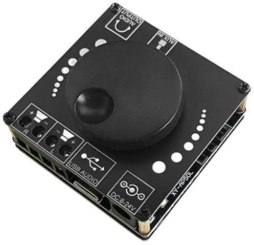 XY-AP50L Bluetooth 5.0 Amplifier Board 50W+50W Audio AMP, BT and AUX Inputs, 2 Channel Stereo AMP Module