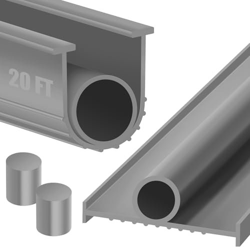 ToLanbbt Joints en caoutchouc pour bas de porte de garage de 6 m – Kit de bande d'étanchéité de rechange avec extrémités en T de 0,6 cm et 2 bouchons, joint d'étanchéité universel en U + O pour porte