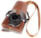 VOVMOEYA Schützende Kameratasche für spiegellose Fujifilm XM5-Kamera, Fuji X-M5-Kameratasche, Fuji XM5-Halbtasche mit Frontabdeckung, mit Schultergurt, vollständiger Schutz, Druckknopf, Kaffee
