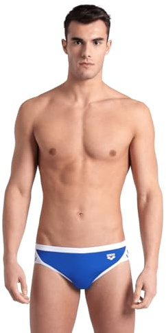 ARENA Men's Performance Icons Solid Swimming Trunks (Pack of 1), Royal/White, 28