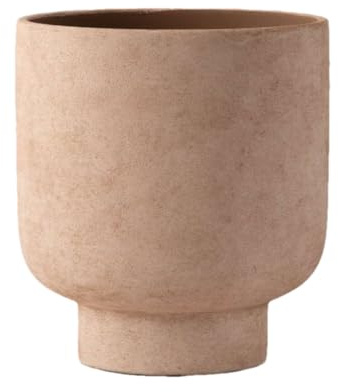 Olly & Rose Sienna Raised Ceramic Plant Pot 22.5 x 24.5cm Terracotta Large Plant Pots Outdoor and Indoor - Terracotta Planters - Flower Pots