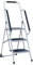 Gr8 Home Portable 3 Step Ladder Foldable Stool Non Slip Tread Heavy Duty Metal Steel Compact Folding Home DIY With Safety Grab Rail Banister Bar Handrail Support