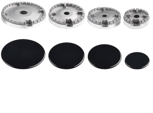 Lecreatekit Cooker Hat Set, Cooker Hat Set Stove Lid Hob Burner Upgraded Oven Gas Crown Flame Cap Gas Burner Flame Cap for Gas Stove Burners(Flat)