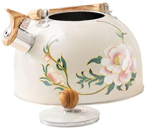 VERDANVERSE Kettle Fellow Tea Pots for Stove Top and Flower Heating Teapots Boiling Decorative Floral Enameled Water with Cute Retro Kitchen Tea Boiler Whistling Tea Pot Stainless Steel