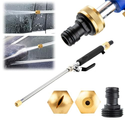 bertaus Nettoyeur à Haute Pression PG7 Lance à Eau Haute Pression avec Buse Réglable, Nettoyeur Haute Pression pour Tuyau d'Arrosage, Pistolet à Eau pour Nettoyage Extérieur et Intérieur