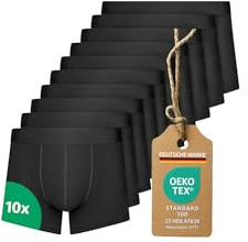 Calosy Boxershorts Herren 10 Pack Baumwolle schwarz Unterhosen atmungsaktiv Unterwäsche Herren ohne kratzendes Etikett