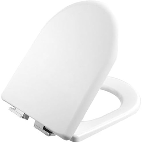 Creavit WC-Sitz Duroplast, Oval 35,8 x 44,4 x 3 cm, Weiß | Softclose Absenkautomatik, Quick Release Funktion, Einfache Reinigung, Stabile Standardbefestigung