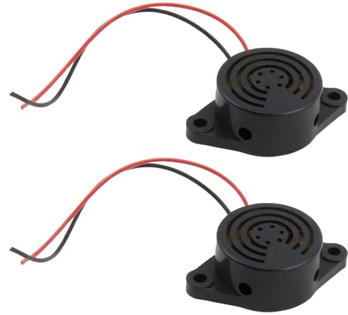 2 Stück Elektronischer Summer, DC 3V 12V 24V Mini Active Piezo Buzzer 95dB | Elektronische Komponenten Summer Ton Alarm Ringer Dauerton für vielseitige Anwendungen Blitzer Warner Radarwarner