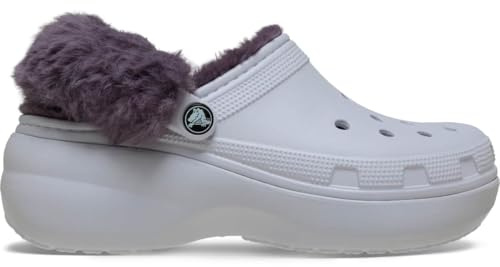 Crocs Classic Platform Fuzz Lined Clog Frosted Grape Size 3 UK Women