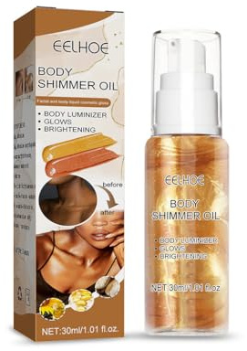 KIXZSAZ 30 ml Hautschimmer aufhellendes Körperöl, tragbarer, feuchtigkeitsspendender, waschbarer Textmarker, der das Schwimmbad hervorhebt