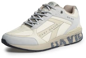 Camp David Herren Urban Sneaker im Materialmix mit Logo-Sohle Ivory, 45