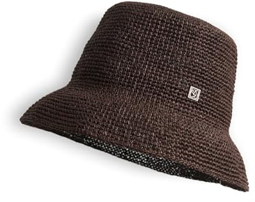 someday Damen Hut | Bucket hat aus geflochtenem Papier Dark Truffle, 0