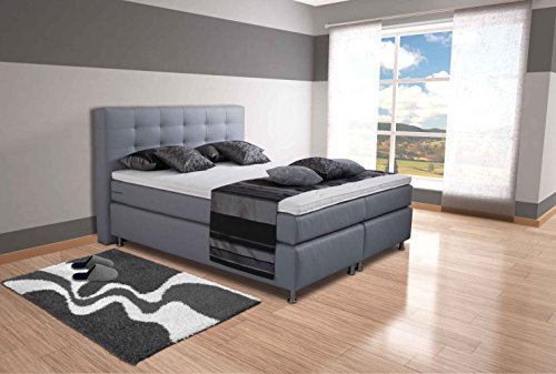 AUKONA Boxspringbett Phönix 160x200, Farbe wählen und ändern, 7 Zonen Taschenfederkern-Matratze, H2 H3 H4, Komfortschaum-Topper, Lieferung und Aufbau kostenlos