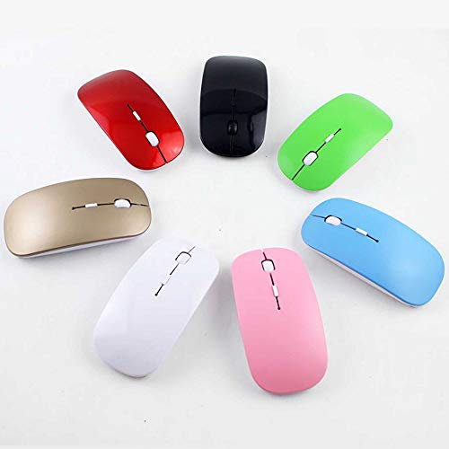 ELLENNE MOUSE PER UFFICIO GAMING SENZA FILI WIRELESS WIFI OTTICO COLORATO 1200 DPI PC SMA9 (Rosso)