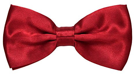 MASADA Herren Fliege Rot glänzend und stufenlos verstellbar, handgefertigt mit Hakenverschluss - 12 x 6 cm 100% Polyester