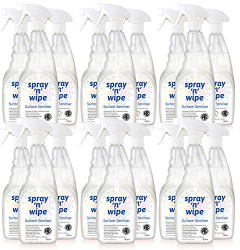 Spray N Wipe | Antibacterial Spray Cleaner | 750ml (18 Pack) | Kitchen & Bathroom Anti Bac Cleaner | Antiviral Surface Sanitiser | Test & Certified | Sanitising Effect up to 28 days