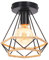 TOKIUS Deckenleuchte Industrielle Vintage Lampe Retro E27 Deckenlampe aus Metall 20CM Käfig Design Pendelleuchte mit Hanfseil für Küche Wohnzimmer Esszimmer Korridor (1 Stück)