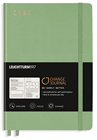 Change Journal LEUCHTTURM1917 Erfolgsjournal mit 24 Techniken für mehr Produktivität, Achtsamkeit und Klarheit - Englisch/Salbei