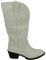 Malu Shoes Camperos stivale donna cowboy bianco texano liscio con zip e punta tonda tacco western comodo moda tendenza (40 EU)