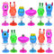 PartyPack 12x Monster Mix, Springfeder Spielzeug, Mitgebsel für Monster Party Kindergeburtstag, Monster Party Deko, kleine Geschenke für Kinder unter 5 euro pro Stück, Scherzartikel Kinder.