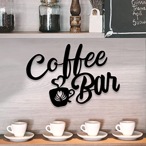 Letrero de café de metal negro, decoración de pared de café, letrero colgante con taza de café, 37 x 25 cm, decoración de cocina para el hogar, estación de café, tienda, accesorios de esquina