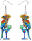 BONSNY Acryl Tropfen Baumeln Niedliche Tier Papagei Ohrringe Schmuck für Frauen Damen Vogelliebhaber Geschenke Charms Zubehör (Floral)