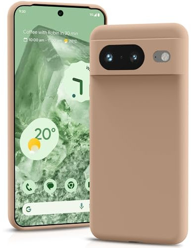YATWIN für Google Pixel 8 Hülle, Premium Silikon Handyhülle mit Kameraschutz, Seidig-Weicher Berühren Ultra Dünne Stoßfeste Kratzfeste Schutzhülle, Milchtee