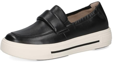 Caprice Damen Slip On Sneaker aus Leder Plateau, Schwarz (Black Nappa), 39 EU