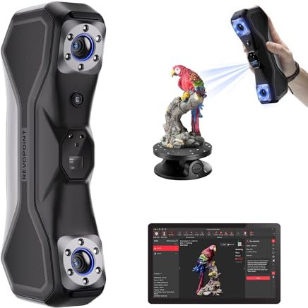 Revopoint MetroX 3D Scanner für 3D-Druck, bis zu 0,01mm Präzision, Genauigkeit Metrologischer Qualität, Blaulaser, Bis zu 60 fps, 4 Scan Modi, Scannen metallischer/dunkler Objekte, Standard