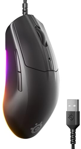 SteelSeries Rival 3 Gen 2 ratón Gaming - Sensor óptico TrueMove Core de 8500 dpi - Durabilidad de 60 M de clics - Baja latencia - 77g de Peso - Deslizadores 100% PTFE - RGB - Negro