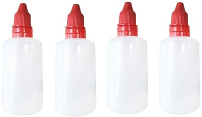 zuylikxy 4PCS 50ml (1.7 oz) Plastic Dropper Bottles, Empty Squeezable Liquid Containers with Caps