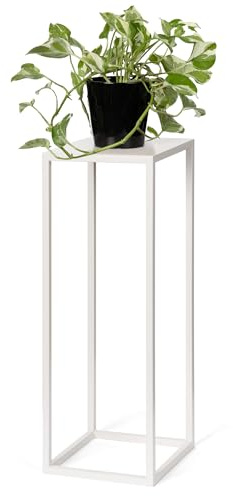 LAMO Manufaktur Blumenständer Elfenbein aus Metall 68 cm | Pflanzensäule für Innenräume - Wohnzimmer, Schlafzimmer | Hoher Blumenständer zur Hochzeit, Sockel für Skulpturen, Pflanzen Metallständer