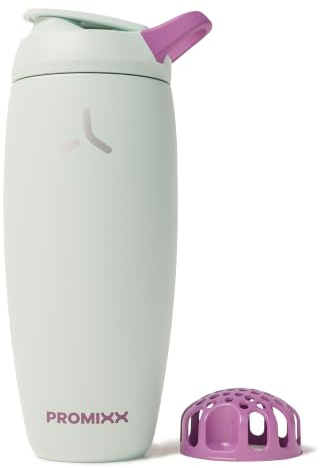 Promixx Pursuit Shaker Isolato – 700ml Acciaio Inossidabile Doppia Parete Miscelatore Proteine con Snap-Fit per Frullati Ghiacciati – Ermetico per Fitness – Verde Alga