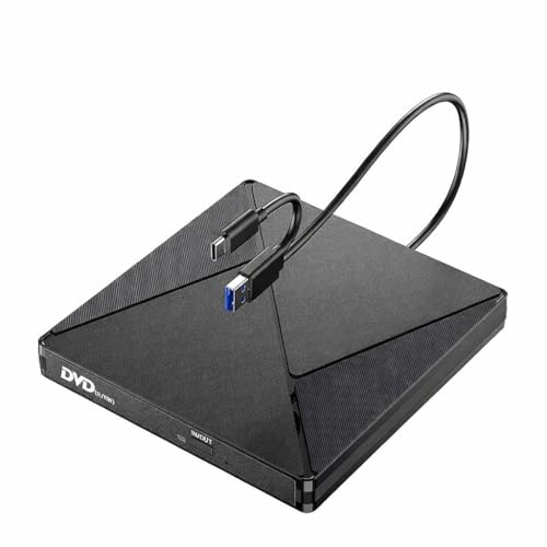 Novecia Lecteur CD/DVD Externe PC USB 3.0 & Type-C Graveur Portable