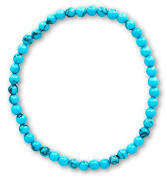 Taddart Minerals – Türkis gefärbtes Armband aus dem natürlichen Edelstein Magnesit mit 4 mm Kugeln auf elastischem Nylonfaden aufgezogen - handgefertigt